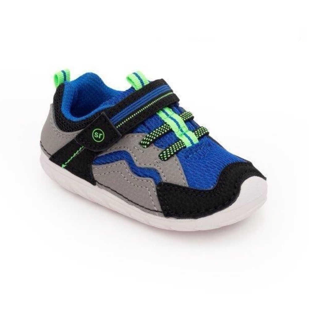 Size 3 Wide Stride Rite Navy and Gray Baby Walkers